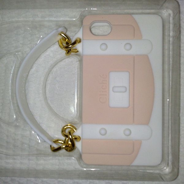 Bolsa c/ alça - Rosa e branco